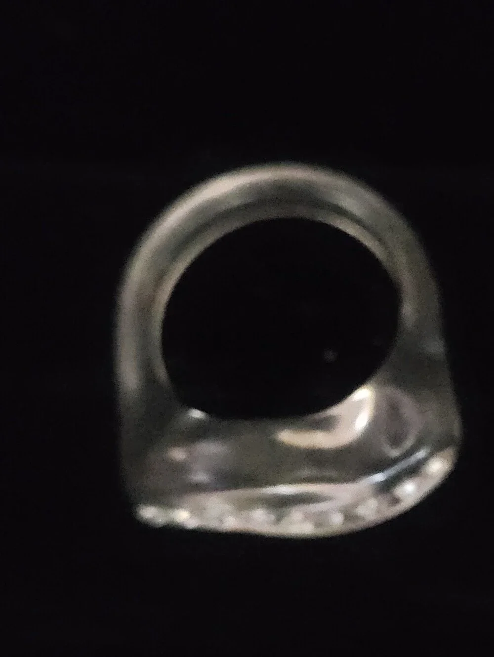Vintage Y2K Clear Resin Wavy Chunky Ring ✨ Cyber McBling Translucent Rhinestone